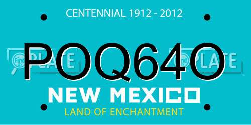 POQ64O New Mexico License Plate