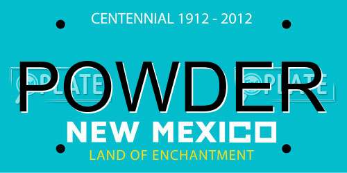 POWDER New Mexico License Plate