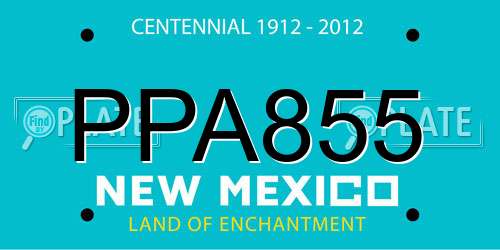 PPA855 New Mexico License Plate