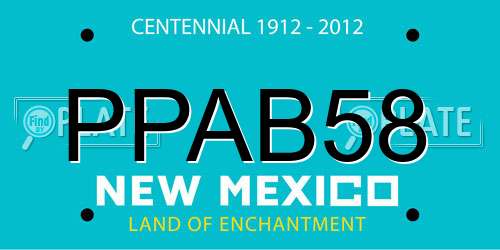 PPAB58 New Mexico License Plate