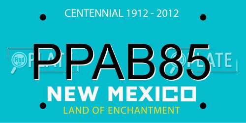 PPAB85 New Mexico License Plate