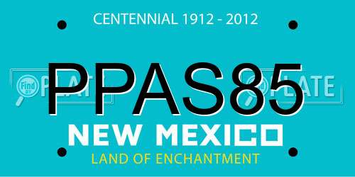 PPAS85 New Mexico License Plate