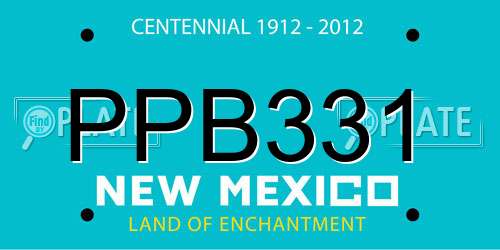 PPB331 New Mexico License Plate
