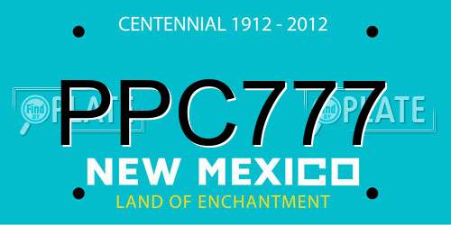 PPC777 New Mexico License Plate
