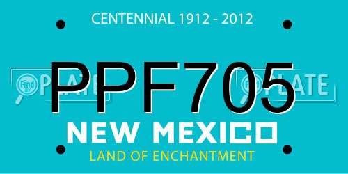 PPF705 New Mexico License Plate