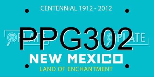 PPG302 New Mexico License Plate