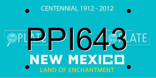 PPI643 New Mexico License Plate