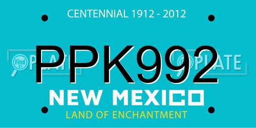 PPK992 New Mexico License Plate
