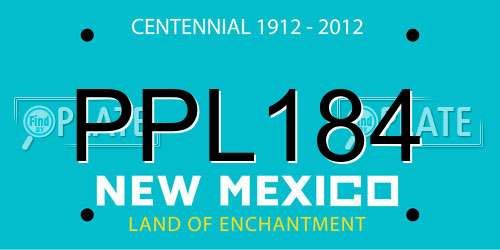 PPL184 New Mexico License Plate
