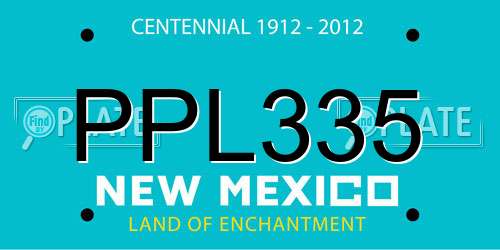 PPL335 New Mexico License Plate