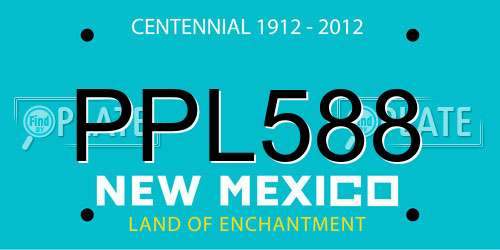 PPL588 New Mexico License Plate