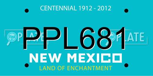 PPL681 New Mexico License Plate