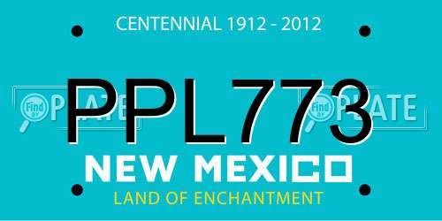 PPL773 New Mexico License Plate