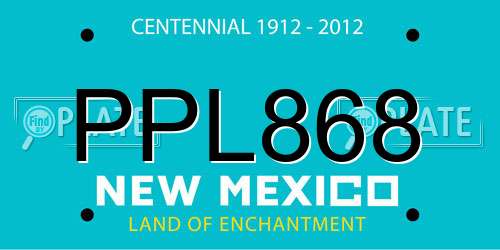 PPL868 New Mexico License Plate