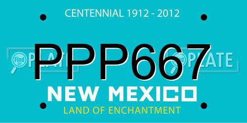 PPP667 New Mexico License Plate
