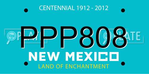 PPP808 New Mexico License Plate