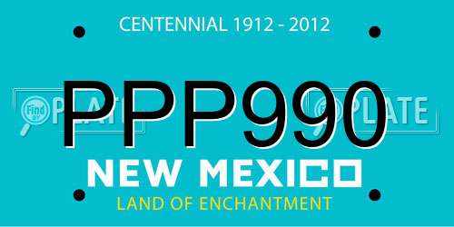 PPP990 New Mexico License Plate