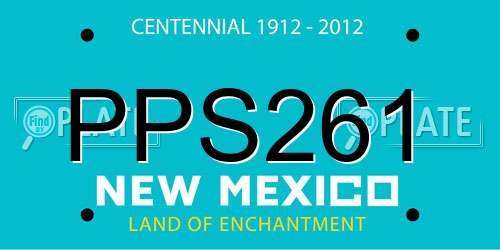 PPS261 New Mexico License Plate