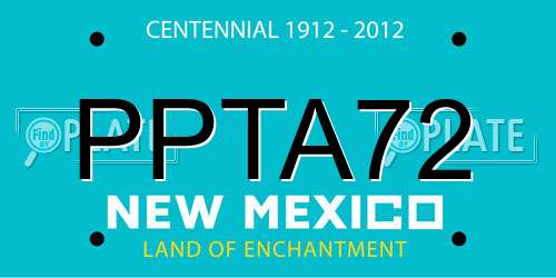 PPTA72 New Mexico License Plate