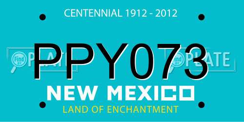 PPY073 New Mexico License Plate