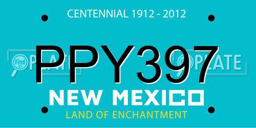 PPY397 New Mexico License Plate