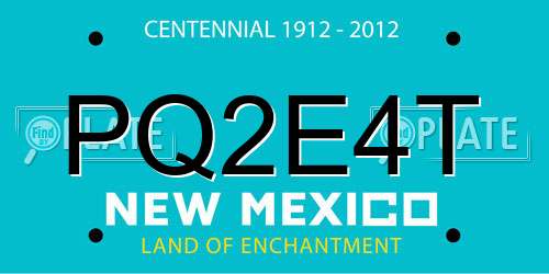 PQ2E4T New Mexico License Plate