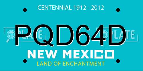 PQD64D New Mexico License Plate