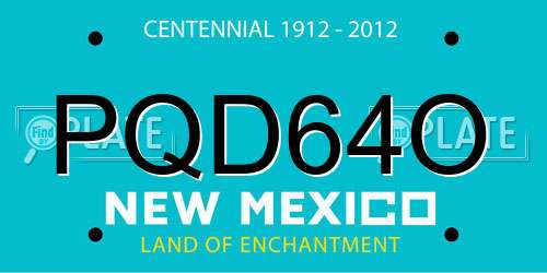 PQD64O New Mexico License Plate