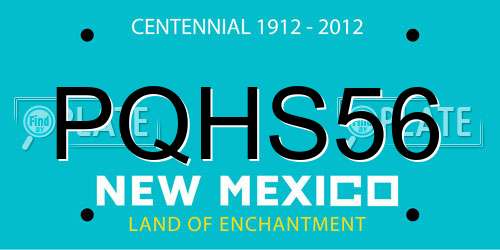 PQHS56 New Mexico License Plate