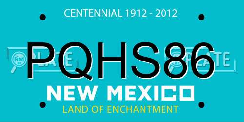 PQHS86 New Mexico License Plate