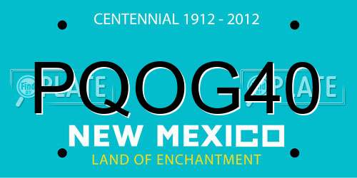PQOG40 New Mexico License Plate