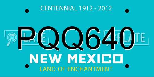 PQQ640 New Mexico License Plate