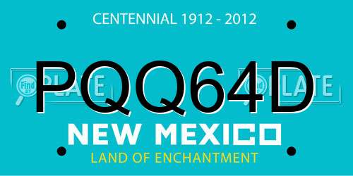 PQQ64D New Mexico License Plate