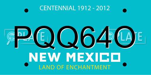 PQQ64O New Mexico License Plate