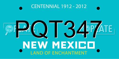 PQT347 New Mexico License Plate