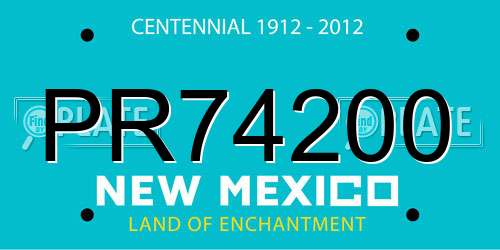 PR74200 New Mexico License Plate