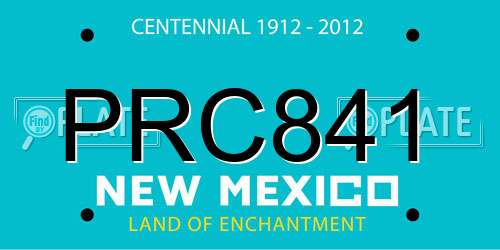 PRC841 New Mexico License Plate