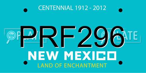 PRF296 New Mexico License Plate