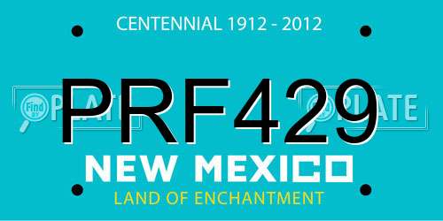 PRF429 New Mexico License Plate