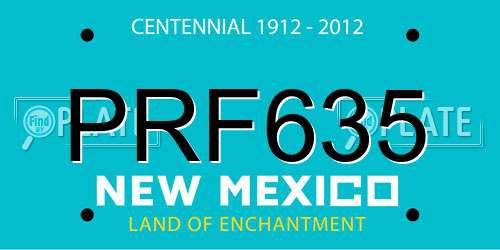 PRF635 New Mexico License Plate