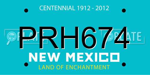 PRH674 New Mexico License Plate