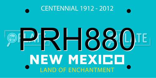 PRH880 New Mexico License Plate
