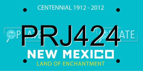 PRJ424 New Mexico License Plate