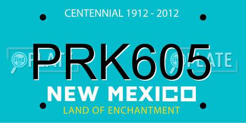 PRK605 New Mexico License Plate
