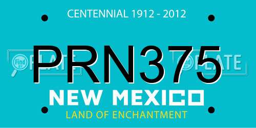 PRN375 New Mexico License Plate