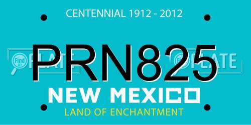 PRN825 New Mexico License Plate