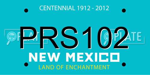 PRS102 New Mexico License Plate