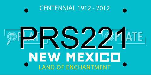 PRS221 New Mexico License Plate