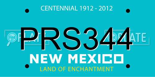 PRS344 New Mexico License Plate