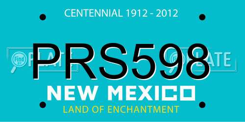 PRS598 New Mexico License Plate